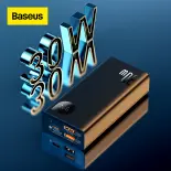 Baseus 30W 10000mAh Power Bank PD Sạc nhanh cho iPhone 13 Pro Max 12 11 iPad Pro Bộ sạc điện thoại di động màn hình kỹ thuật số Samsung Huawei