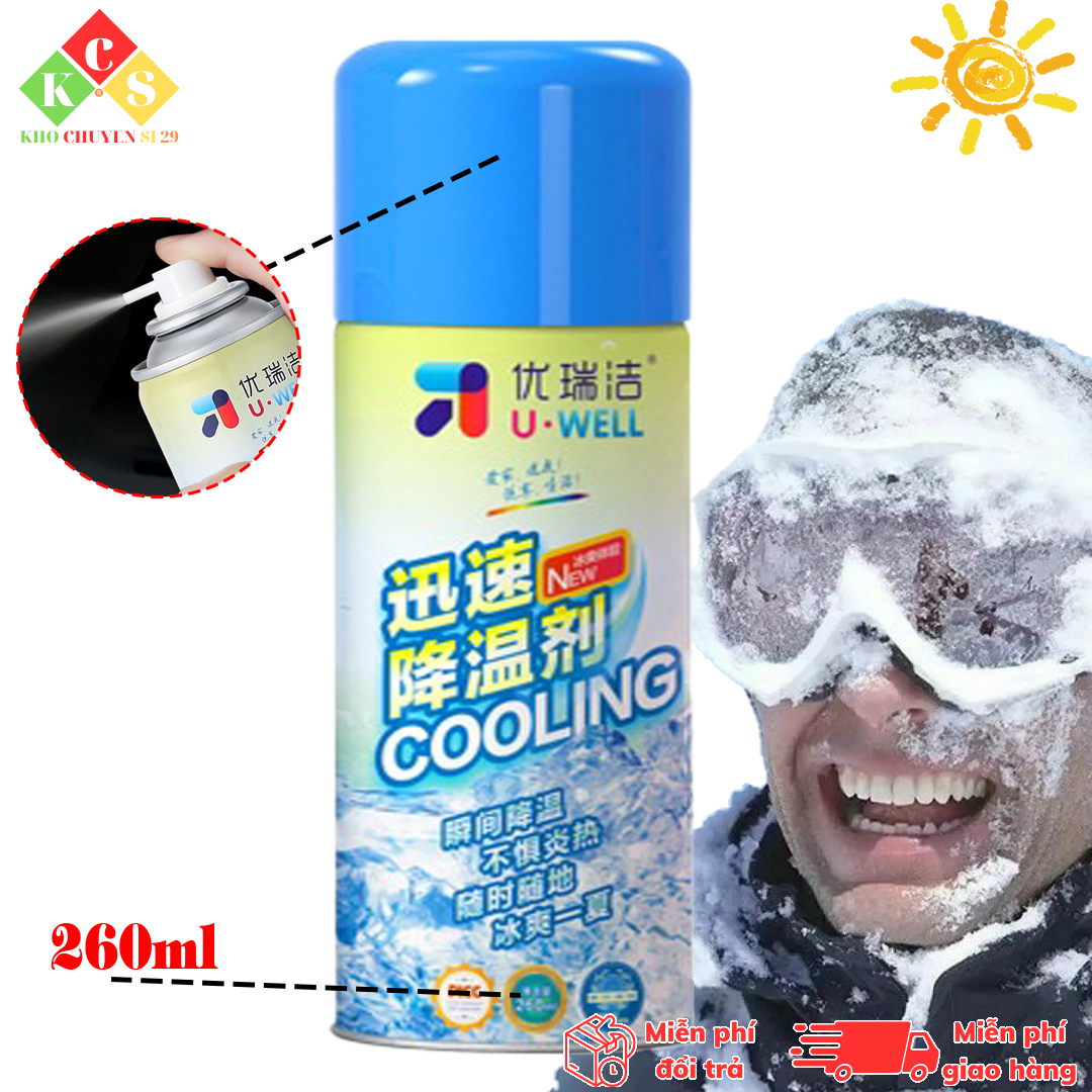 Bình xịt lạnh xịt mát tức thì đa năng làm mát lạnh trong 5s