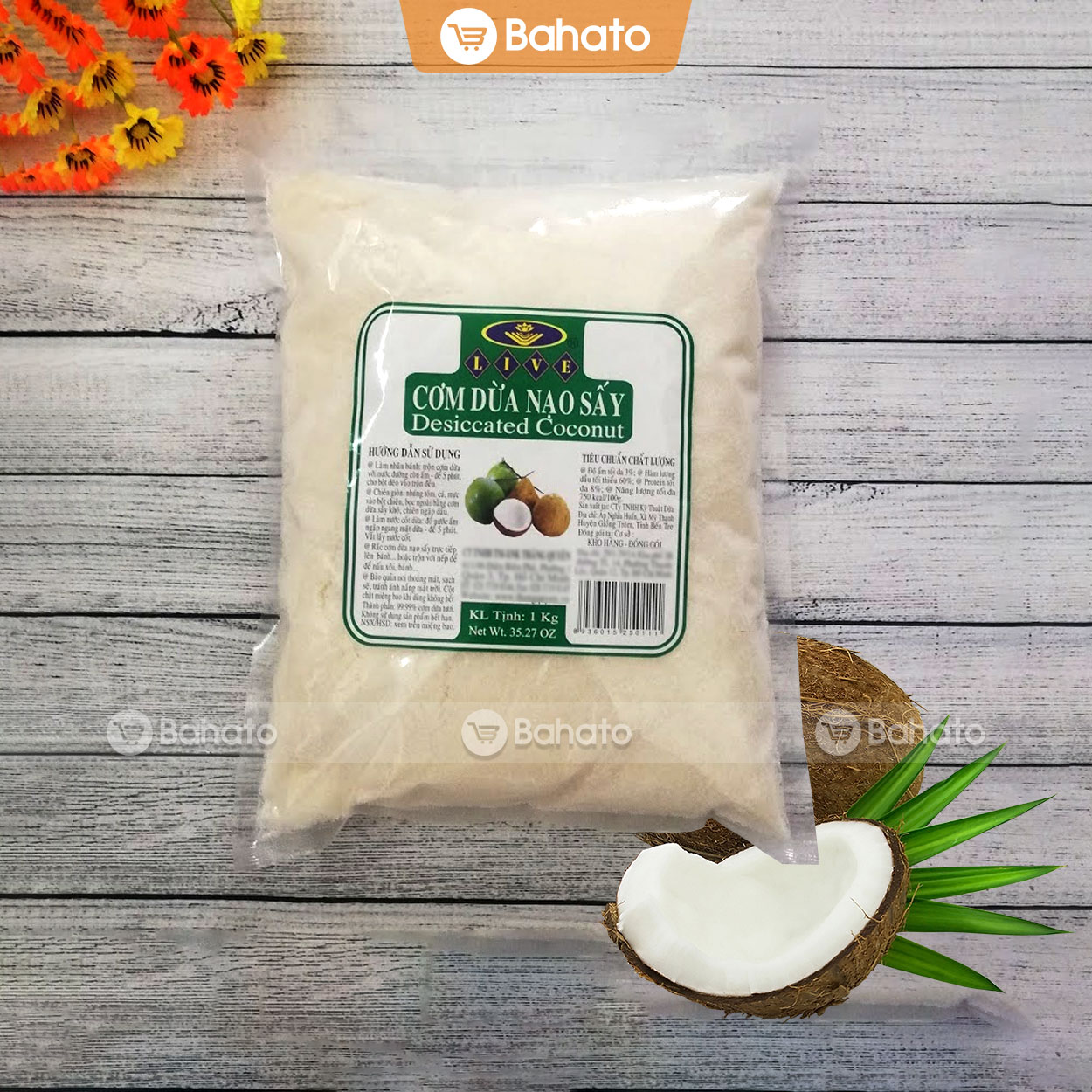Cơm dừa nạo xấy khô Bến Tre gói 1kg