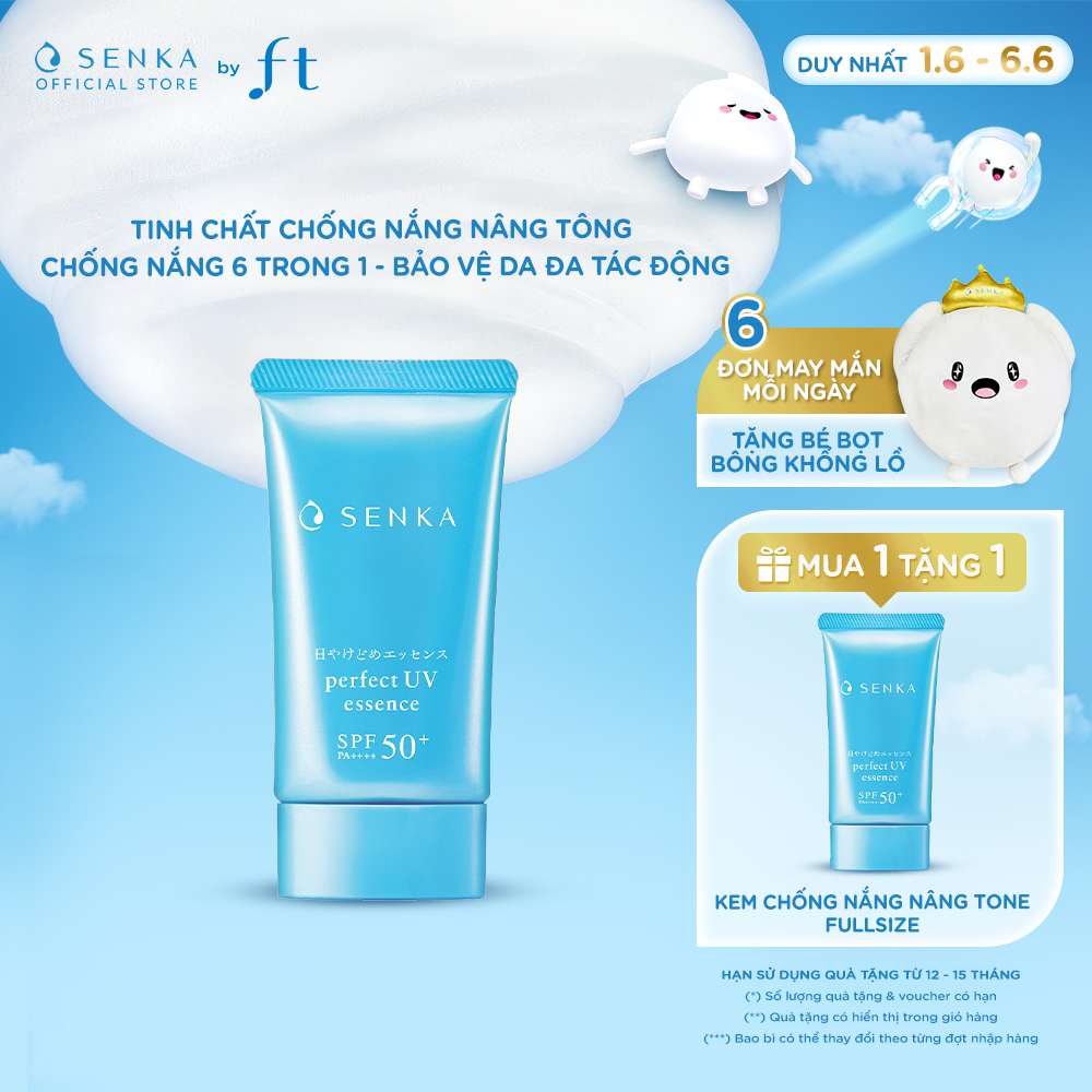 ​Kem chống nắng NÂNG TÔNG dạng tinh chất Senka Perfect UV Essence 50g