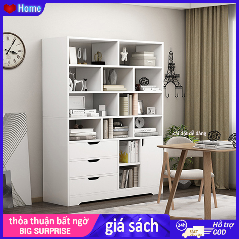 Homesence kệ sách để để sàn gỗ chống ẩm cao cấp bàn gỗ kệ đa năng tủ kệ sách gỗ để sàn đẹp hiện đại