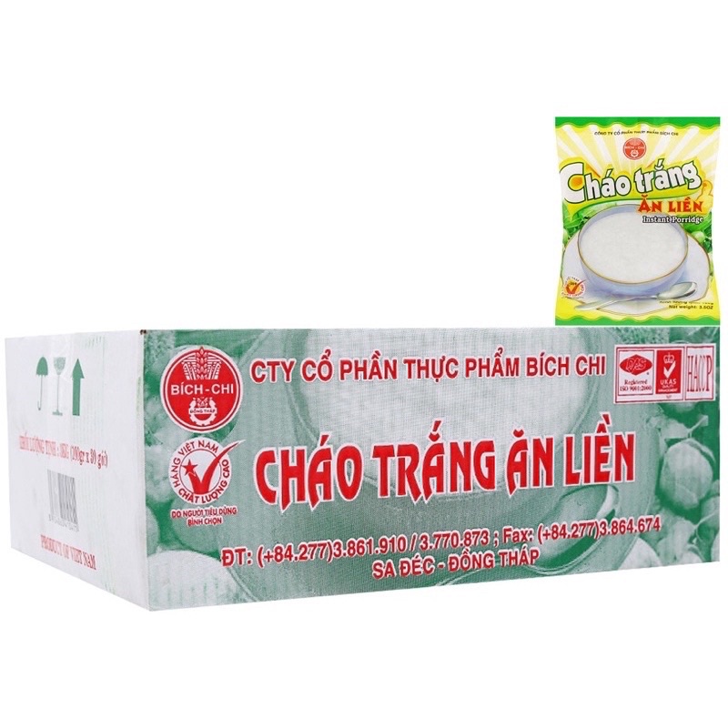 Cháo trắng bích chi 1 thùng 30 gói