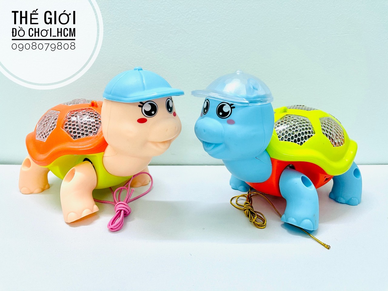 [HOT] Đồ chơi trẻ em rùa chạy pin có đèn và nhạc loại lớn và có dây cho bé dắt đi dạo quanh nhà rất yêu