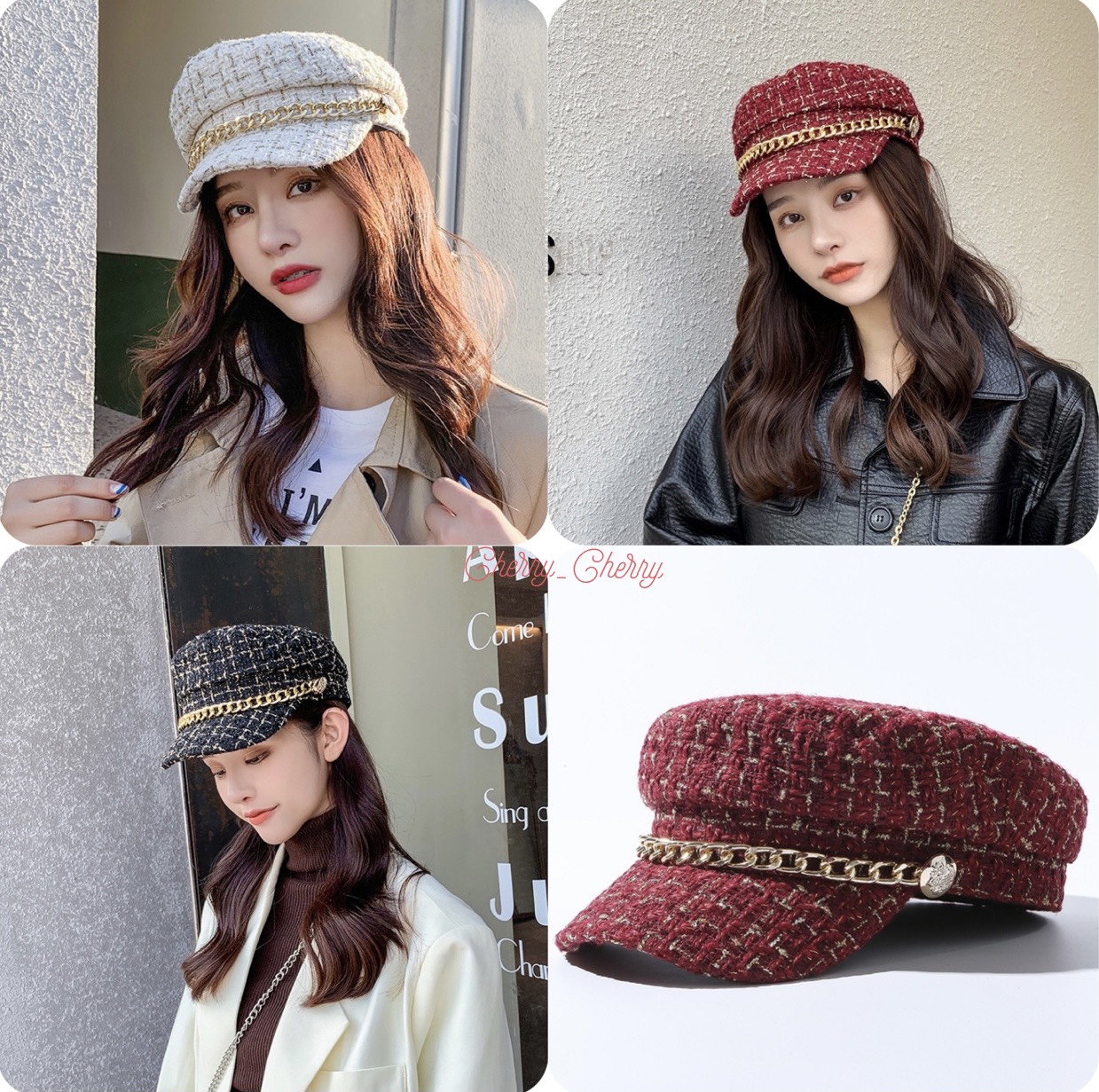 Mũ dạ nồi hải quân nữ Beret phong cách Hàn Quốc cực xinh kèm ảnh thật