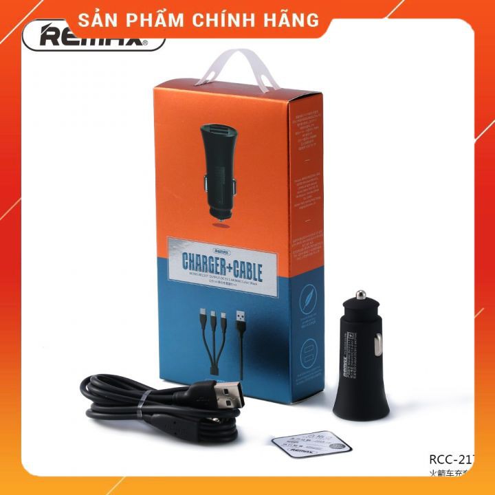 Sạc xe hơi remax rcc217 2 cổng usb max 2.4a cao cấp
