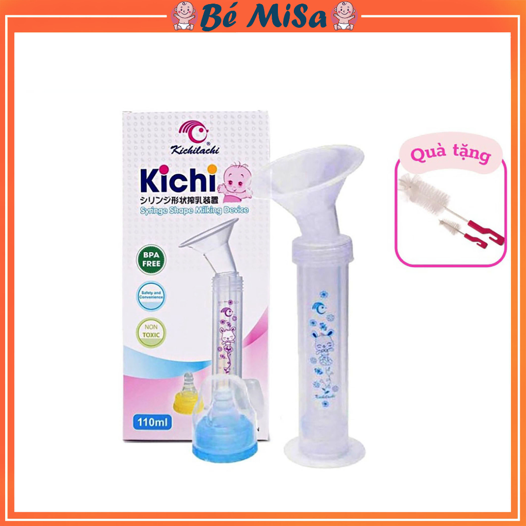 Máy hút sữa cầm tay Kichilachi dạng xilanh có kèm đầu ty cho bé- BEMISA