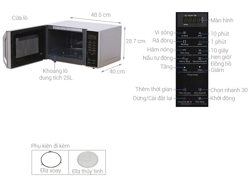 Lò vi sóng panasonic nn-st34hmyue - 25l