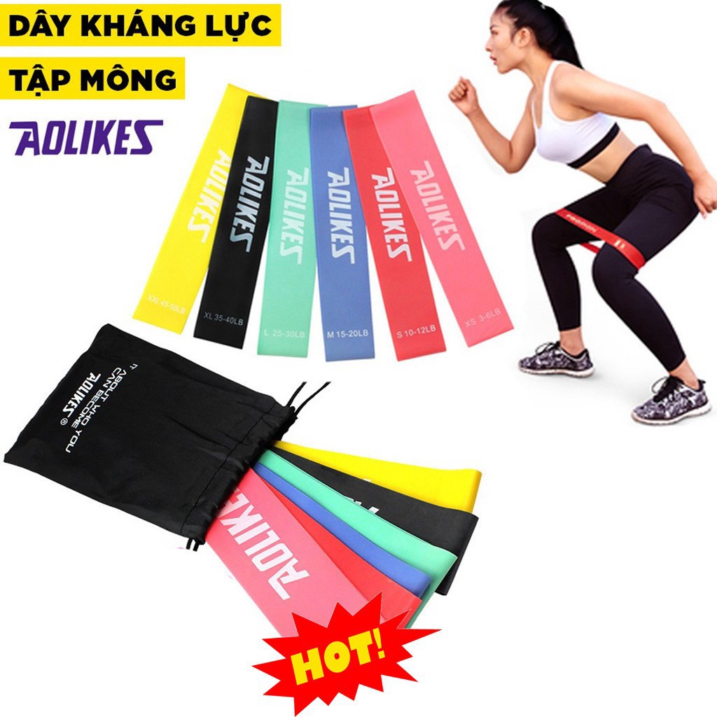 Dây miniband, dây kháng lực đàn hồi tập gym bằng cao su co giãn tốt tập chân mông