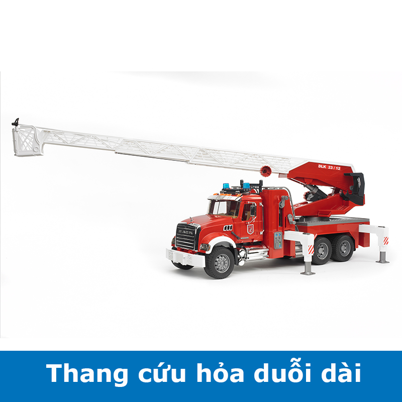 Đồ Chơi Xe Cứu Hỏa Mack Granite Có Thang Và Máy Bơm Nước BRUDER BRU02821