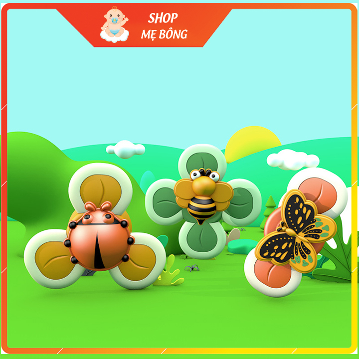 Đồ chơi cho bé yêu set 3 con quay spinner hình côn trùng dễ thương