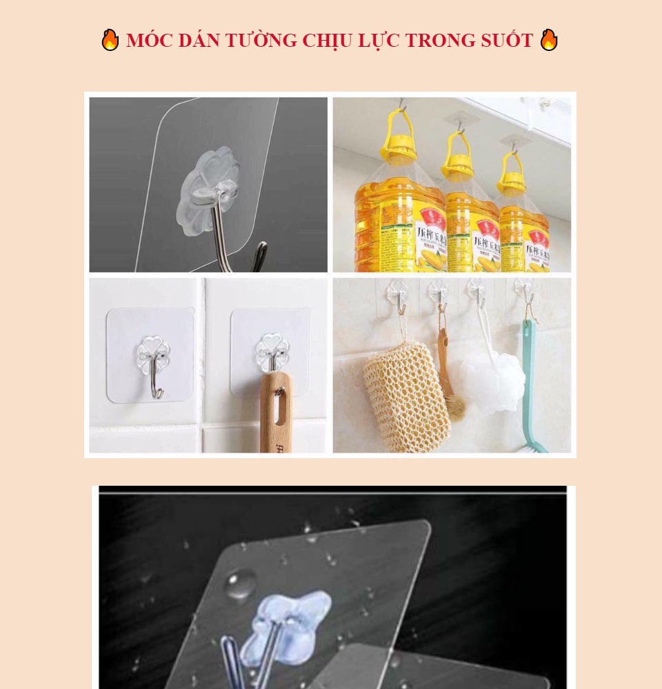 (ĐỘ BÁM DÍNH TỐT) COMBO 5  MÓC TREO ĐỒ ĐA NĂNG DÁN TƯỜNG CHỊU LỰC SIÊU DÍNH - MÓC DÁN TƯỜNG HÀN QUỐC TRONG SIÊU SIÊU BỀN ĐẸP