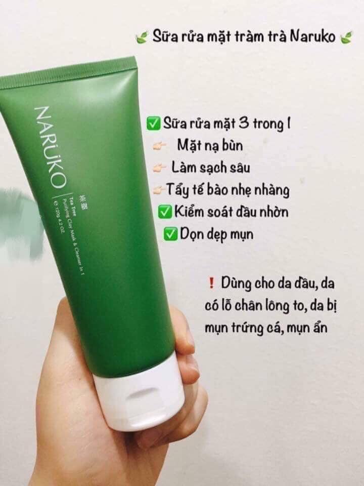 Sữa rửa mặt naruko clay mask 3 in 1
