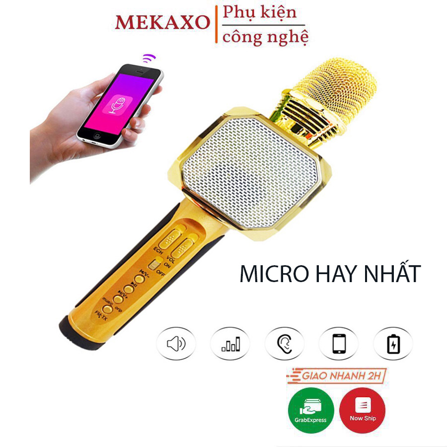 ⚡hàng loại 1⚡ micro không dây cầm tay sd10 - mic hát karaoke bluetooth âm thanh chuẩn