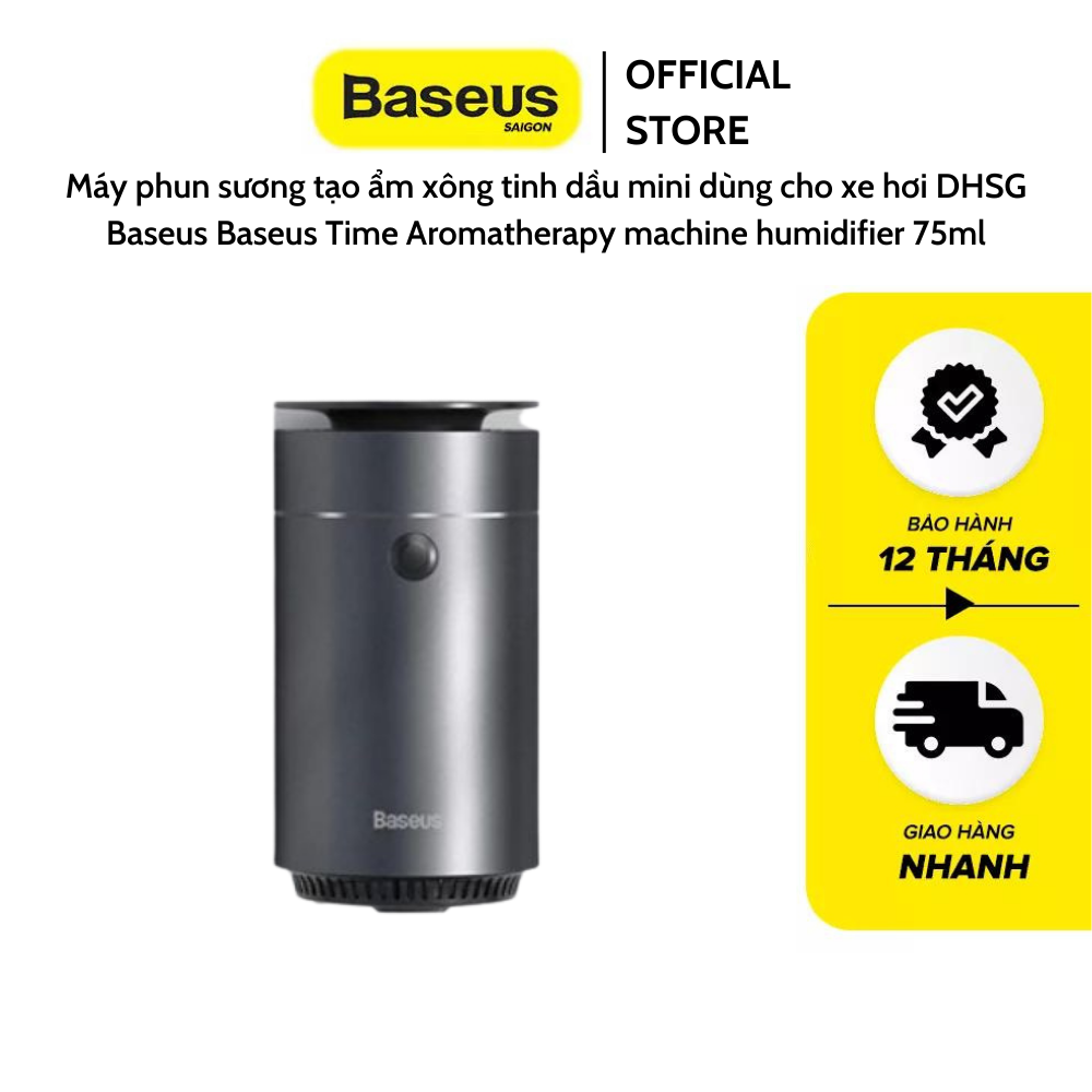 Máy phun sương tạo ẩm xông tinh dầu mini chuyên dùng cho xe hơi Baseus Moisturizing Car Humidifier CRJSQ01(300ml, Alloy Air Humidifier Aroma)
