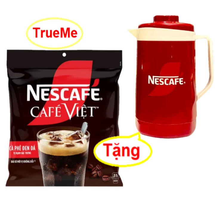 [Tặng ca đá 900ml] x1 túi Nescafe Café Đen Đá Việt 35 gói x 16g/Túi - Ca Phê Đen Đá - Cafe Viet - Ca phe hoa tan - ca phe chon - coffee - ca phe uong lien - nescafe viet - viet35 TrueMe TrueMilk TrueMeNews LazadaTrueMe