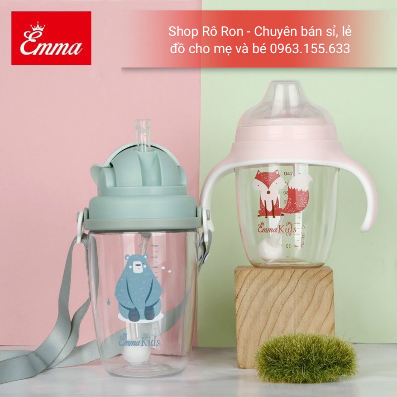 Bình tập uống chống sặc emma cho bé