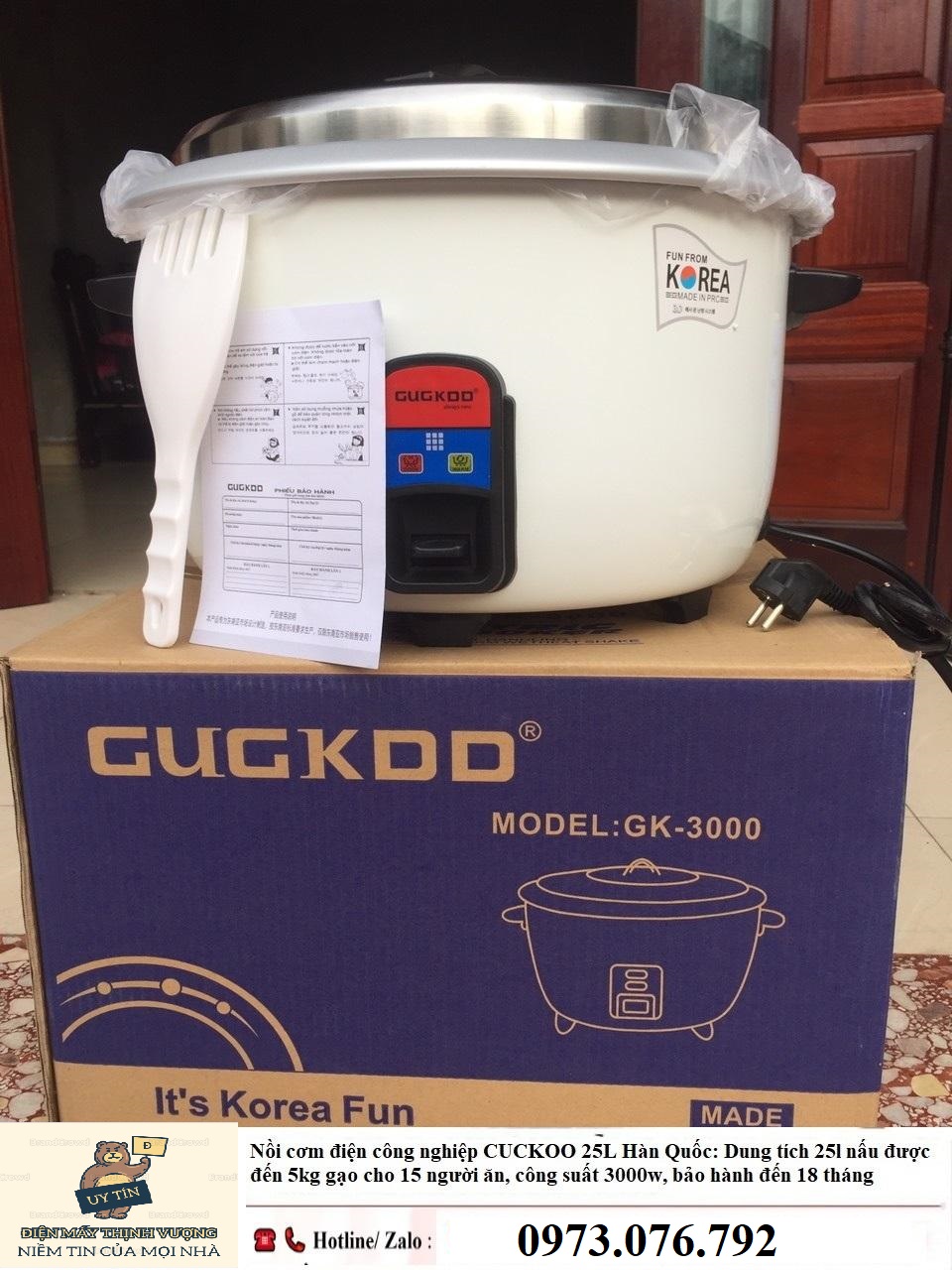 Nồi cơm điện CucKoo Hàn Quốc 25l 3000w, nồi cơm điện công nghiệp phù hợp cho nhà hàng khách sạn, căng tin, noi com dien uy tin bảo hành 12 tháng