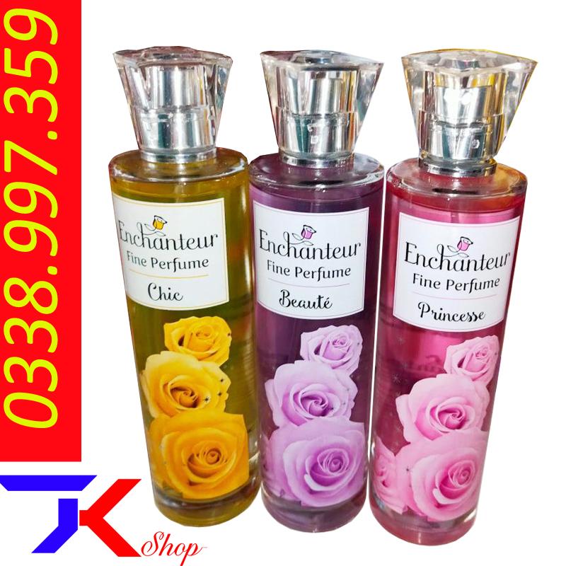 Nước hoa Enchanteur Fine Perfume 3 màu vàng - tím - hồng 100ml