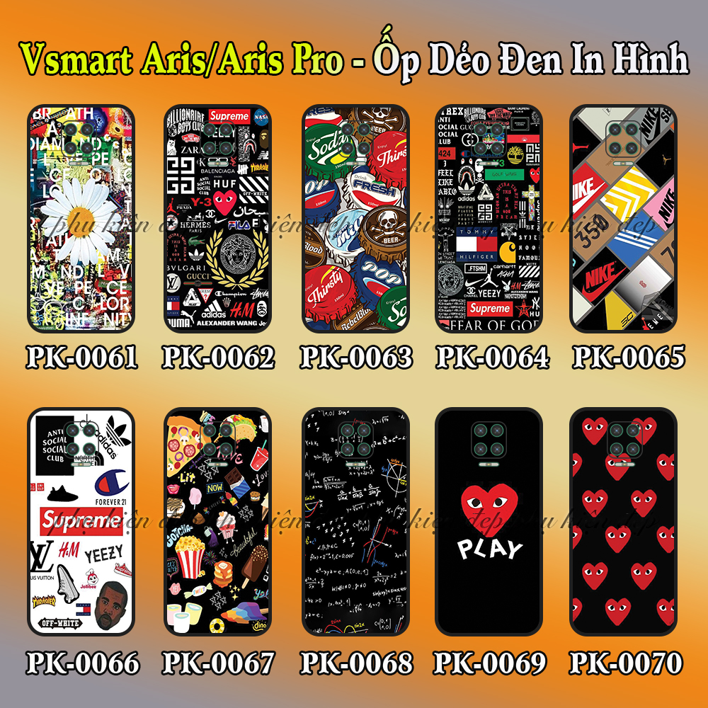 Ốp lưng Vsmart Aris/ Aris Pro dẻo đen in hình nhiều mẫu