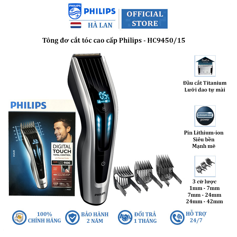 Tông đơ cắt tóc cao cấp nhãn hiệu philips hc9450/15 - hàng nhập khẩu
