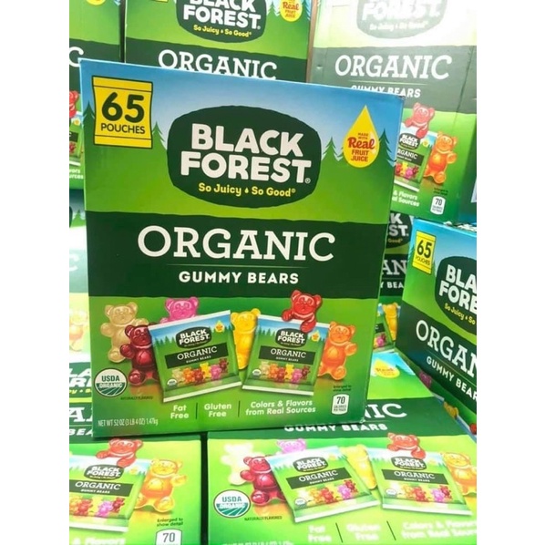 Kẹo dẻo gấu black forest organic gummy bears 65 gói của mỹ