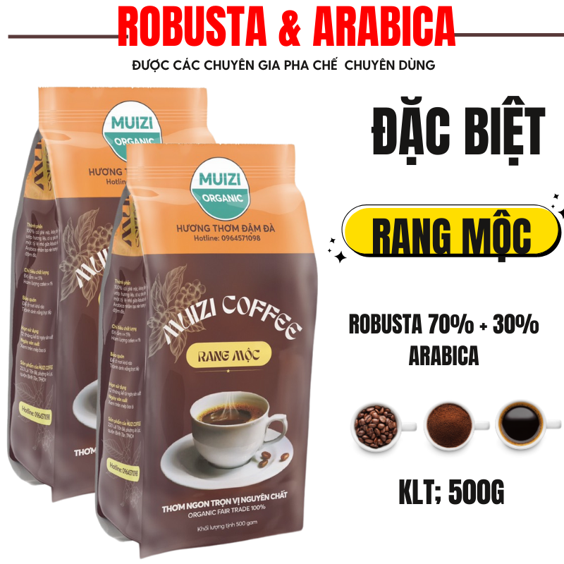 Cà hạt nguyên chất robusta rang mộc robusta 70% + 30% arabica loại đăc biệt