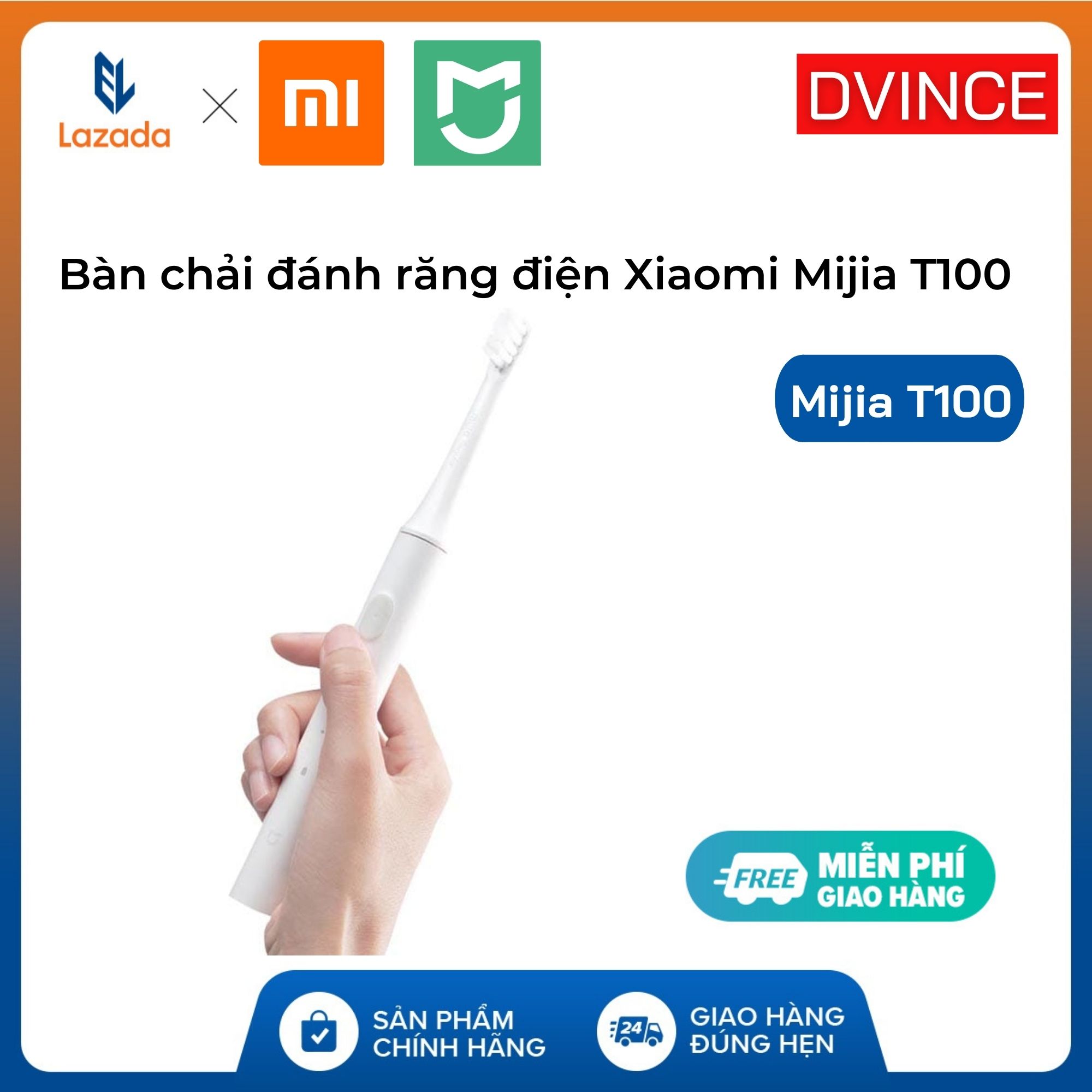 [HCM]Bàn chải đánh răng điện Xiaomi Mijia T100 (sạc cổng USB tiện lợi) - DVINCE Store