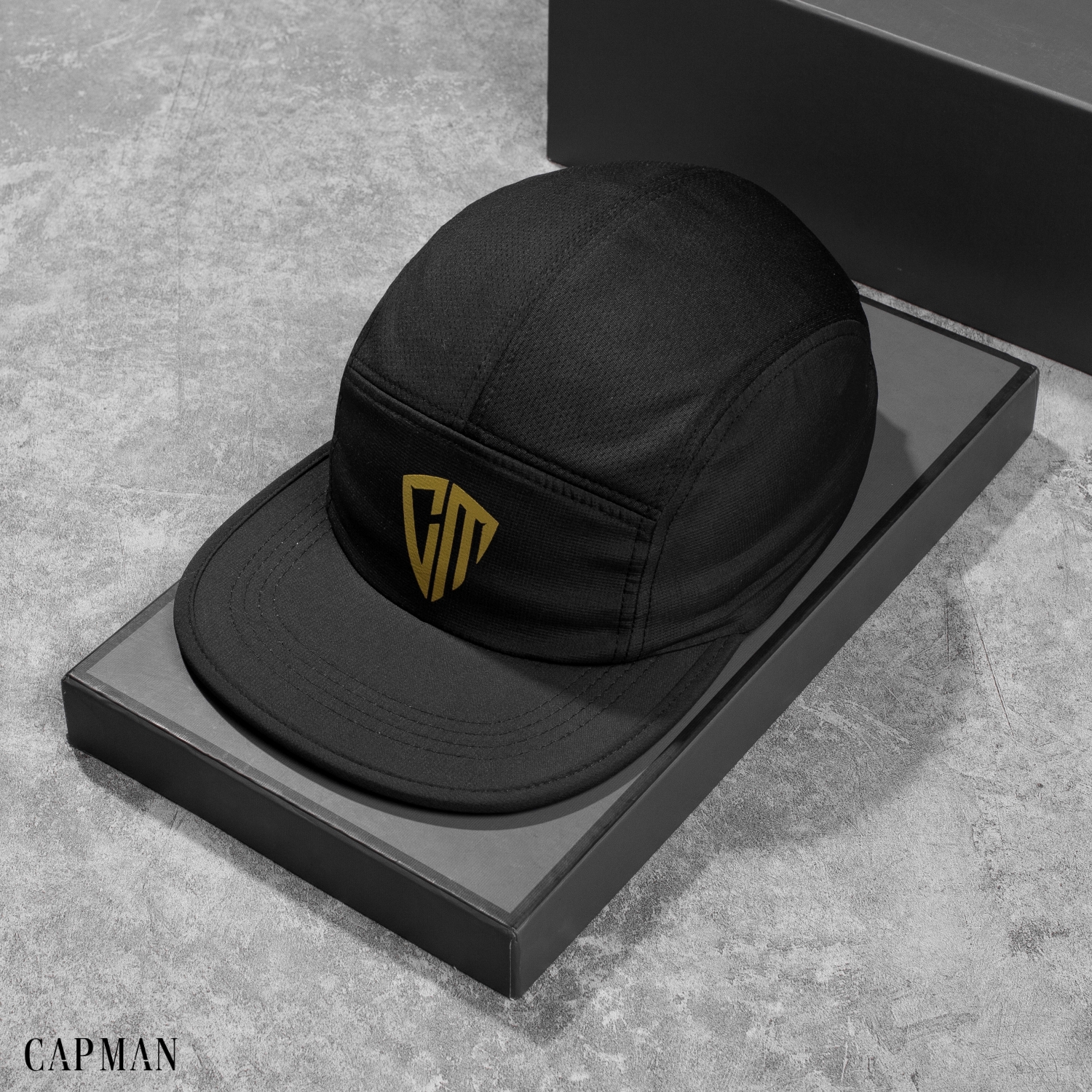 Mũ snapback chính hãng CAPMAN, nón lưỡi trai hiphop CM116 vài dù màu đen