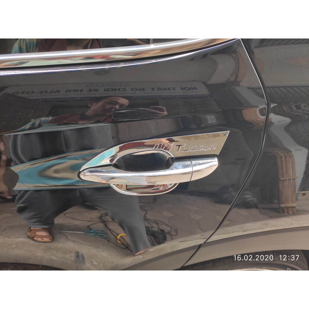 Huyndai tucson 2018-2019-2020-2021: full bộ ốp tay nắm và hõm cửa mạ crom