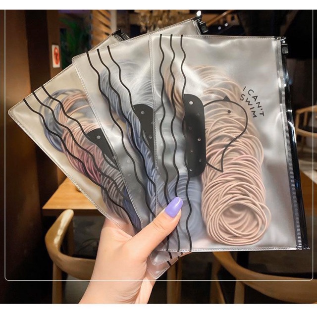 Combo 100 Dây Buộc Tóc Tặng Kèm Túi Zip Angry Bird - BUM STORE