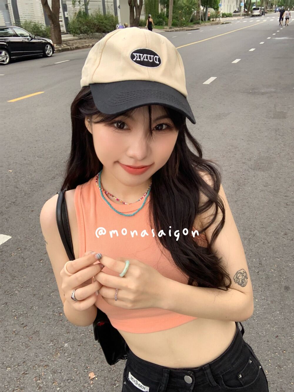 Moná - áo croptop trơn thun cotton co giãn - nara croptop