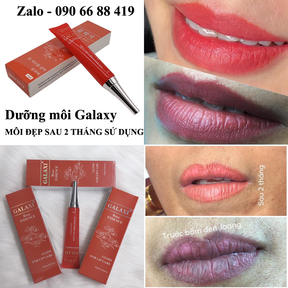 Dưỡng Galaxy vip kích màu môi sau phun xăm Loại 1 / Tinh Chất Dưỡng Môi Hoa Hồng GALAXI Collagen Rose Essence Kích Màu Sau Xăm 15ml Hàng Chuẩn