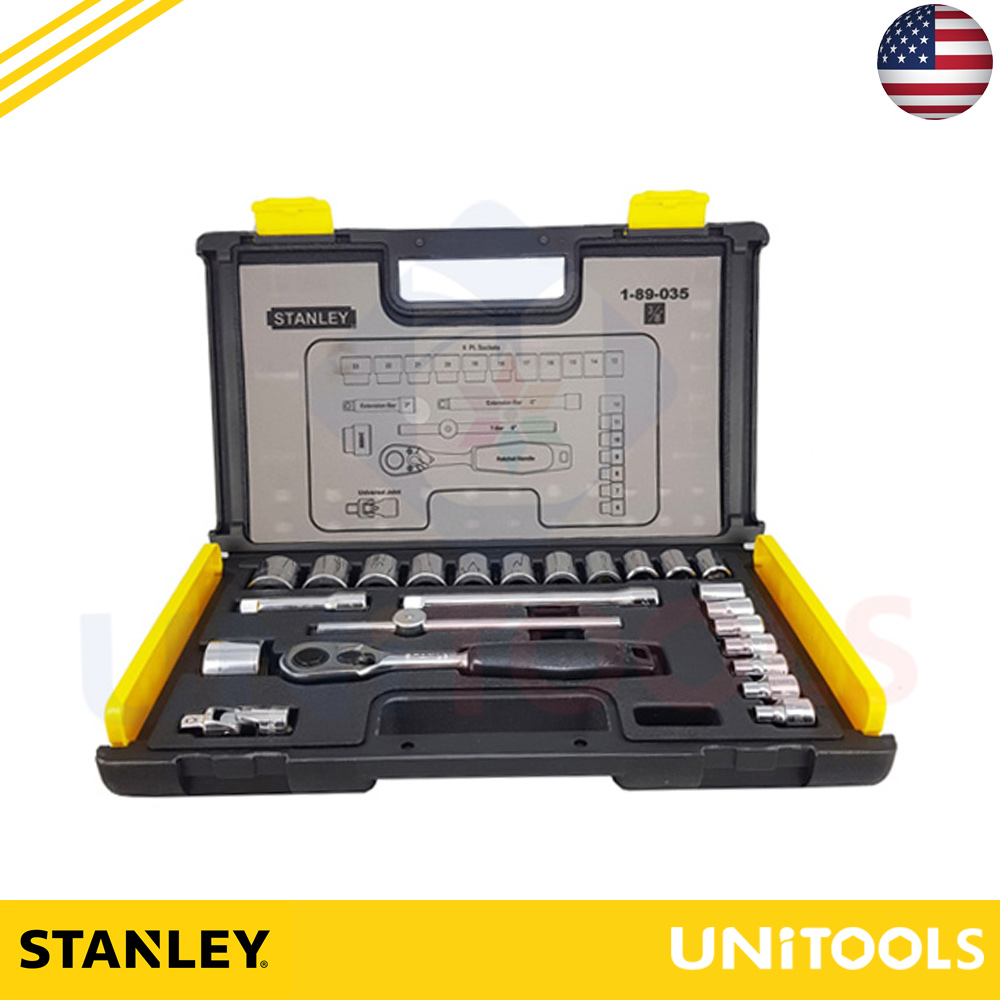 Bộ khẩu tuýp stanley 89-035 gồm 24 chi tiết 6-24mm 3/8 inch