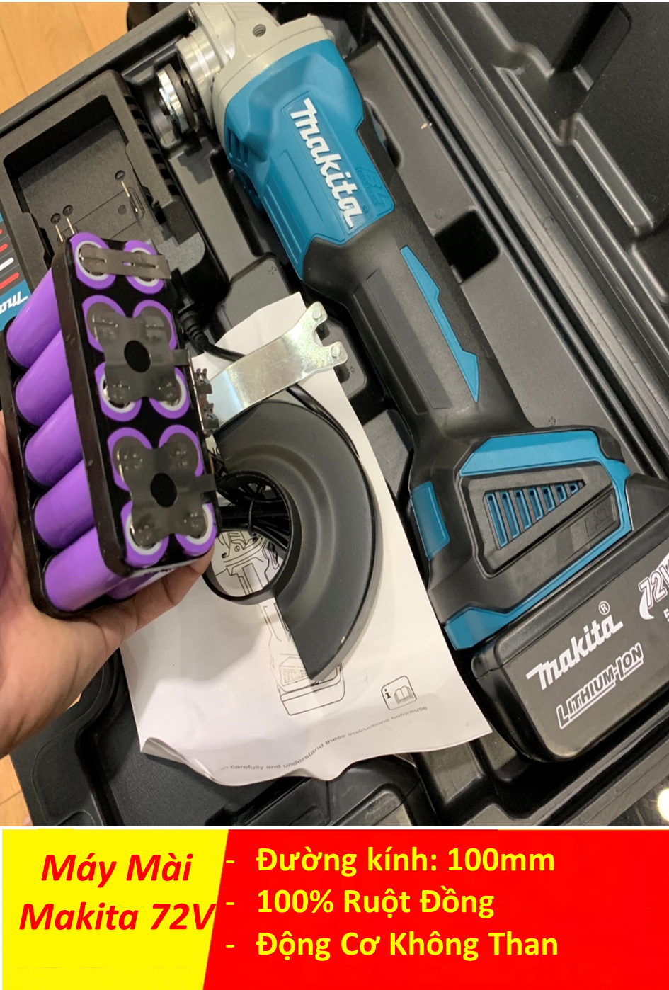 Máy mài pin không chổi than Makita 72v- Máy cắt, máy mài Makita