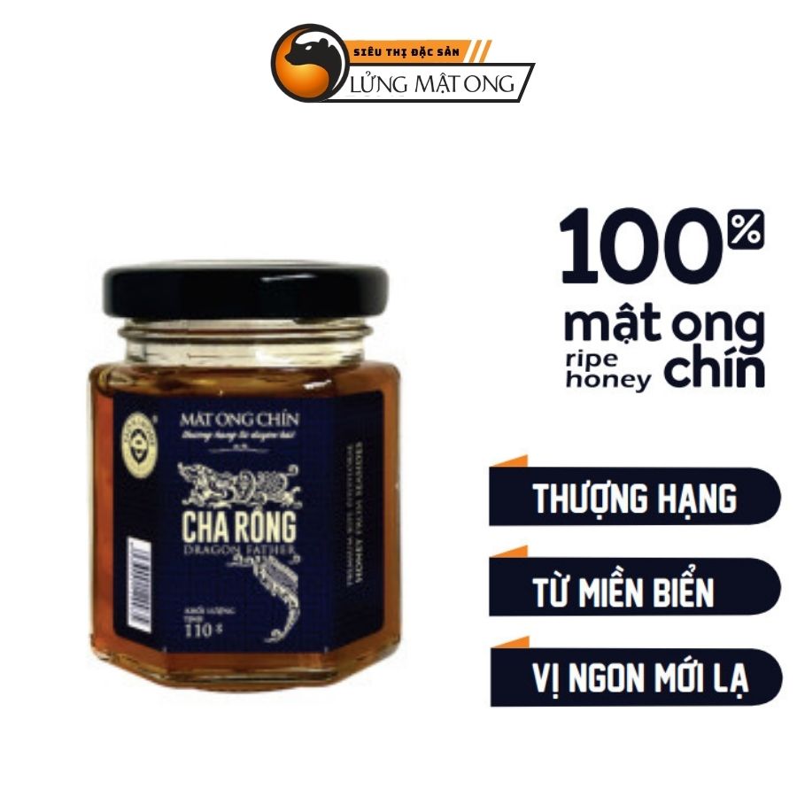 Mật ong chín Honimore Cha rồng hũ 110g - Mật ong nguyên chất giúp tăng cường sức khỏe, cải thiện đau dạ dày, ho, khàn tiếng