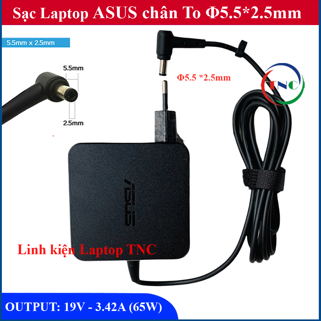 ⚡ sạc laptop asus 19v - 3.42a cho asus k45a, k55a, x45c, x401, k46, f451, x450, x550, p550, x551, x552 chân 5.5x2.5mm