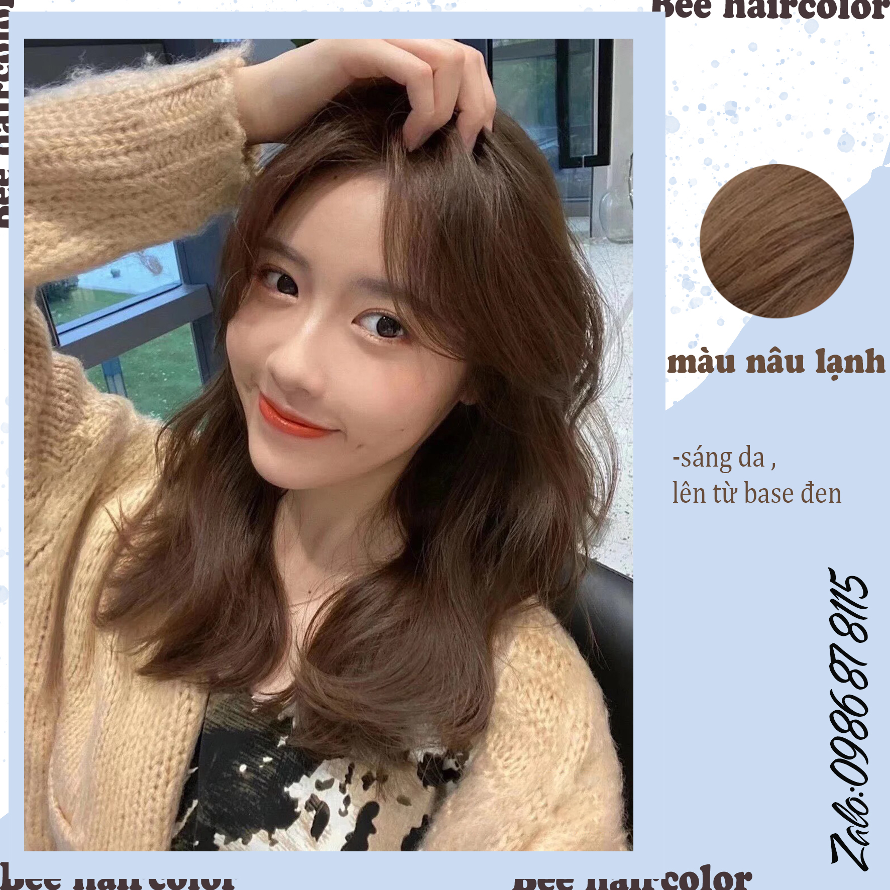thuốc nhuộm tóc màu Nâu Lạnh [ tặng kèm trợ dưỡng + bao tay ]