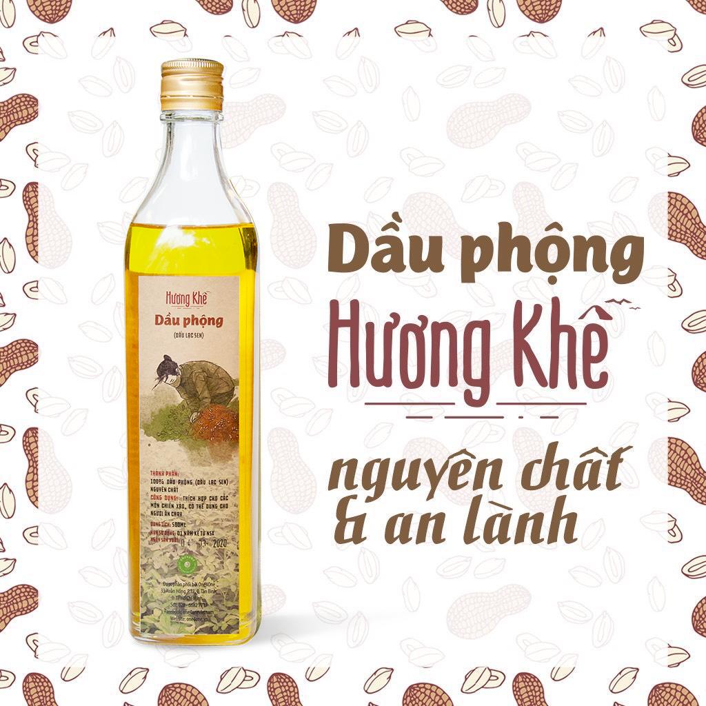 [HCM]Dầu Phộng (Dầu Lạc) Nguyên Chất Hương Khê 500ml - dầu ăn ép thủ công canh tác không hóa chất - One4One / Pure Virgin Peanut Oil