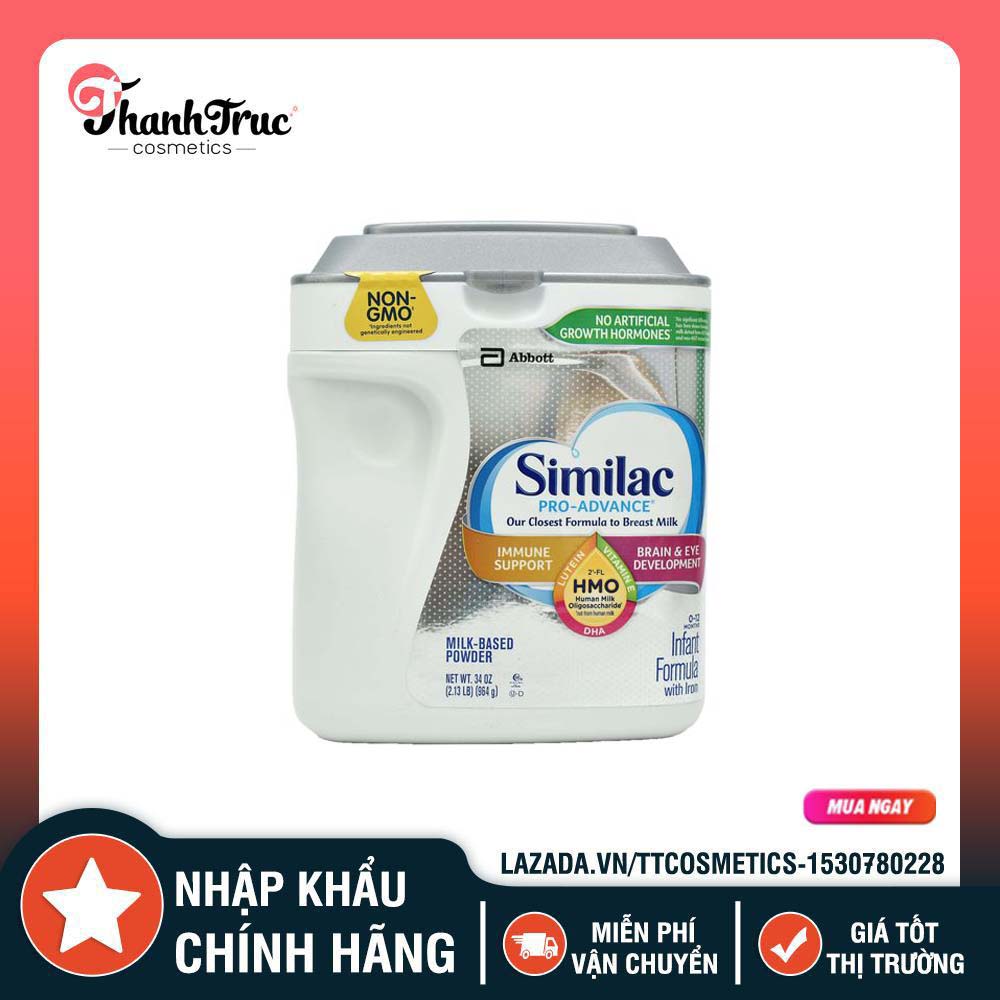 Sữa bột similac pro-advance hmo non-gmo mỹ 964g cho bé từ 0-12 tháng