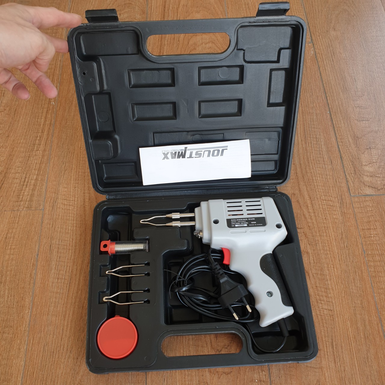 Mỏ hàn xung loại tốt 100W kèm 2 đầu hàn thiếc hàn và nhựa hàn hàng hộp đựng cao cấp