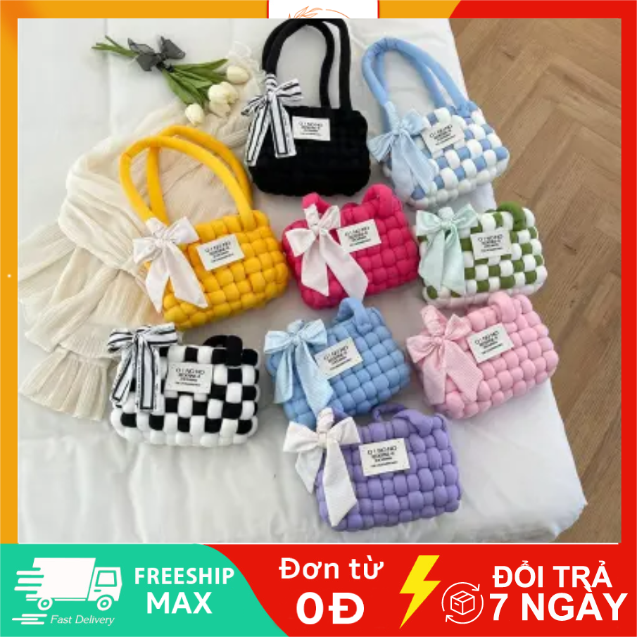Diy gói nguyên liệu làm túi xách sợi to - túi xách handmade tặng người yêu hoặc làm quà