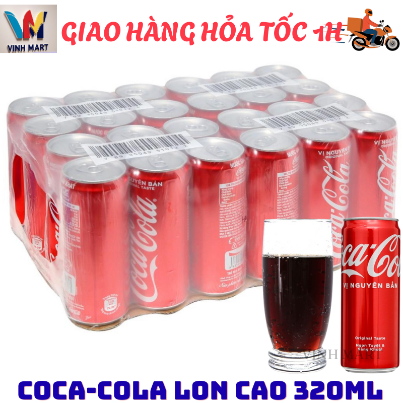 [ CHỈ GIAO CHO ĐƠN HỎA TỐC Ở HCM ]  Coca-cola Lon Cao Thùng 24 Lon 330 Ml