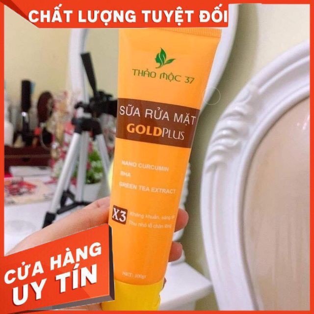 Sữa rửa mặt GOLD PLUS Thảo mộc 37 Giúp Trắng Da Giảm Mụn Đầu Đen