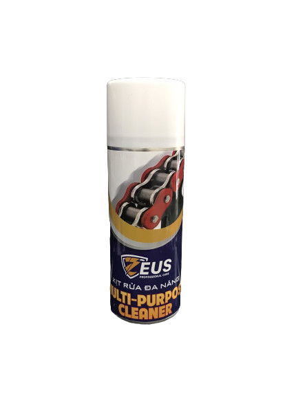 Chai rửa sên, vệ sinh sên xe máy ZEUS professional care xịt rửa đa năng MULTI-PURPOSE CLEANER; Tặng kèm cọ vệ sinh xích/sên chuyên dụng