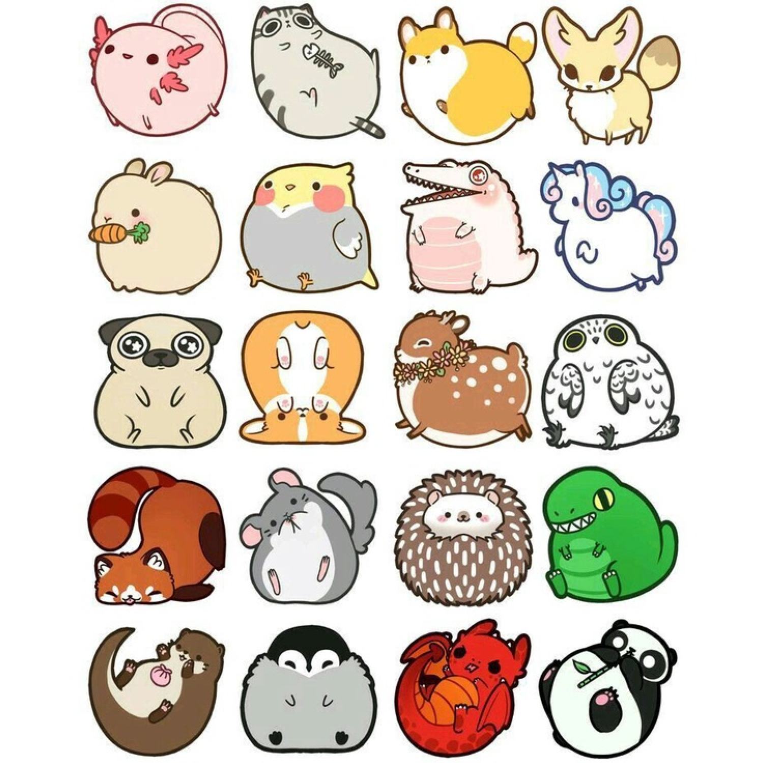 Sticker nhãn dán thú mập ú nu, mèo ú nu trang trí