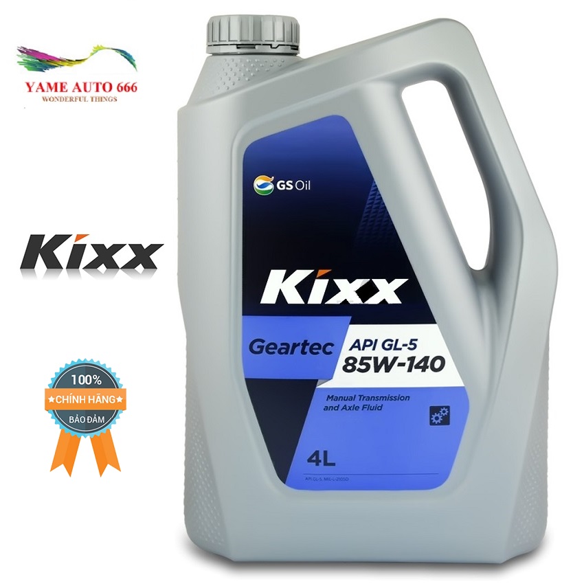 Dầu nhớt cho hộp số và cầu xe hiệu năng tốt kixx geartec gl-5 85w/140 4l