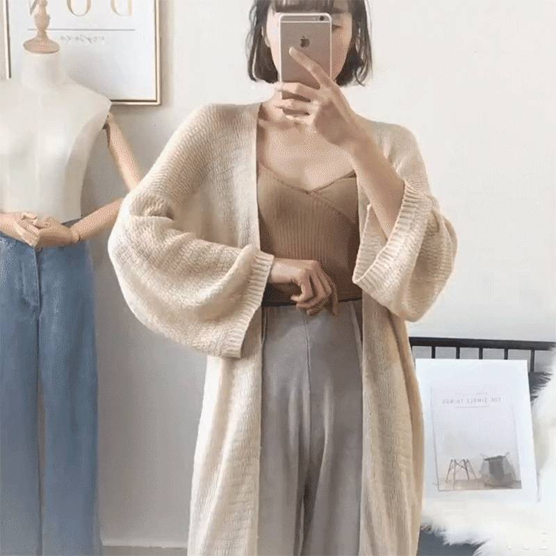 [HCM] Áo khoác len mỏng dáng dài nhẹ nhàng - Dành cho bạn cao 1m65 trở lên