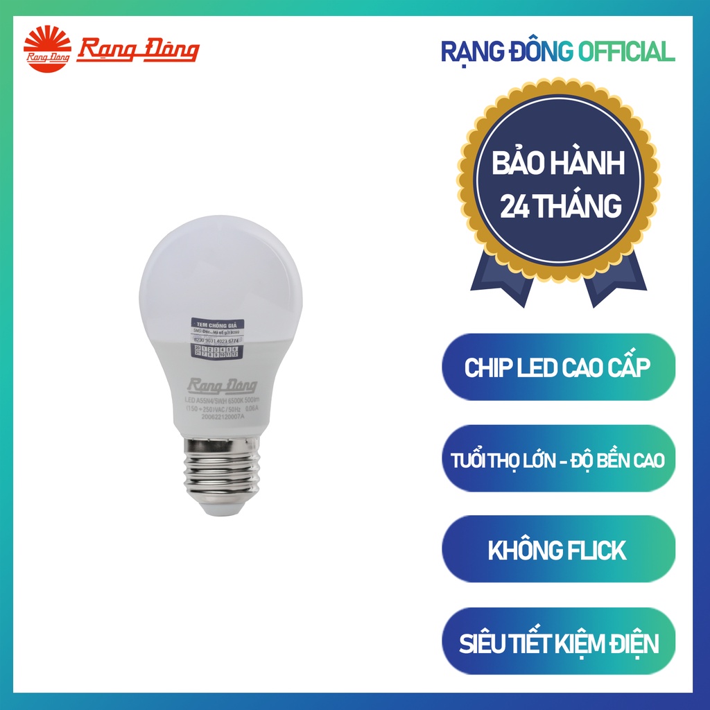 Bóng led tròn 5w Rạng Đông