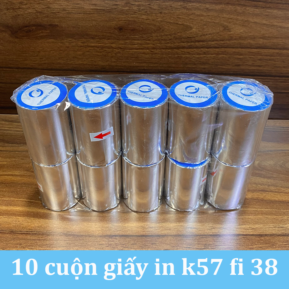 10 cuộn giấy in nhiệt k57 x 38 - giấy in bill k57 cho in hóa đơn mini