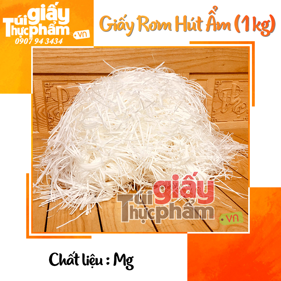 Giấy Rơm Hút Ẩm Lót Hộp Quà (1KG / Trắng) - cắt đều